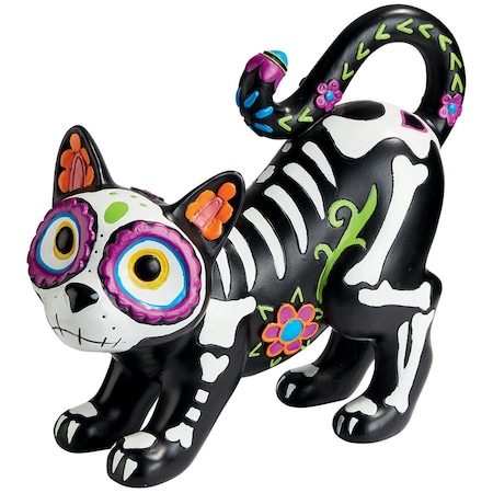 Design Toscano Dia de los Muertos El Gatto Sugar Skull Cat Statue QL180934